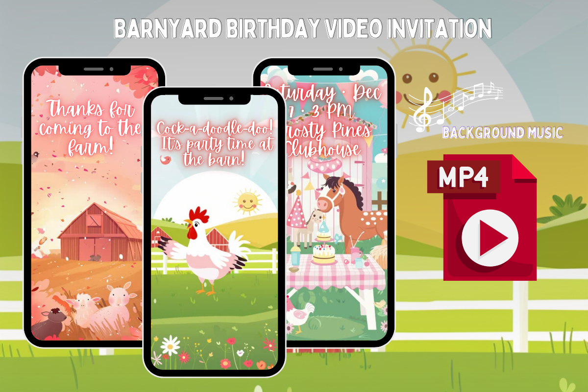 Barnyard Birthday Video Invitation
