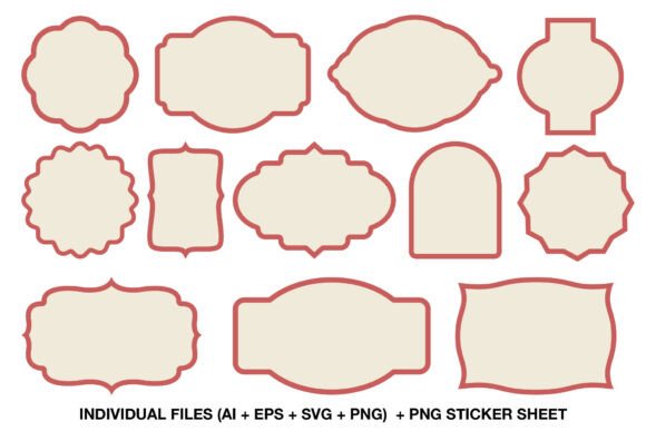 Blank Frame Label Shapes Set