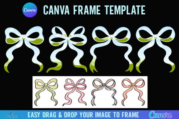 Bow Canva Frame Template Ribbon Coquette
