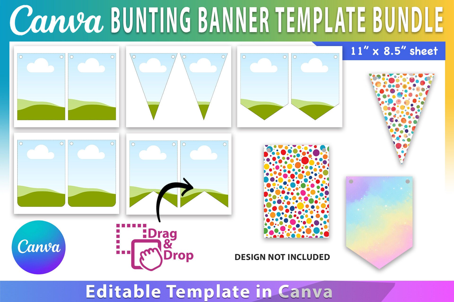 Bunting Banner Template BUNDLE