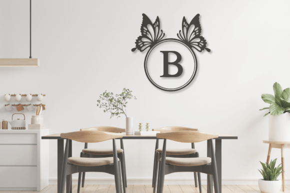 Butterfly Circle Monogram Font - Preview 3