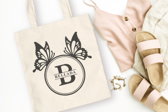 Butterfly Circle Monogram Font - Preview 4