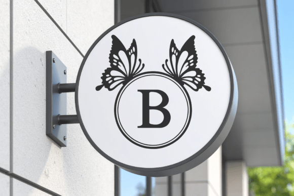 Butterfly Circle Monogram Font - Preview 5