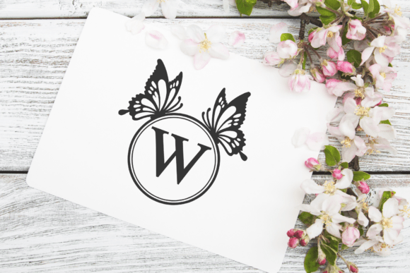 Butterfly Circle Monogram Font - Preview 6