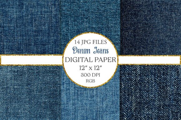 Denim Jeans Fabric Texture Digital Paper