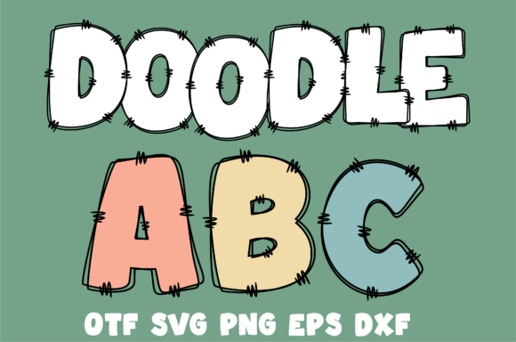 Preview specimen of Doodle Abc decorative font