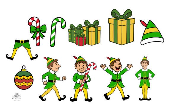 Elf Green Yellow Edition Font PNG with transparent background - Preview 1