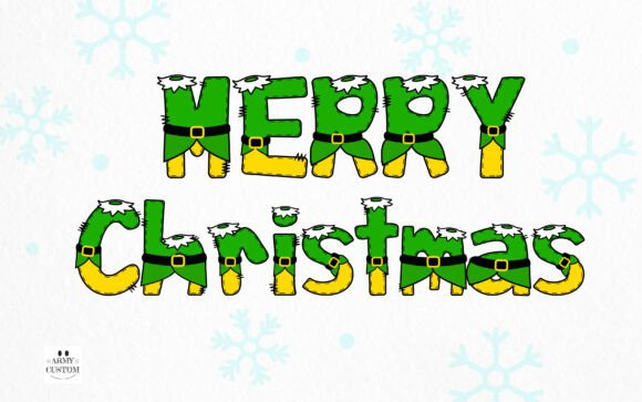 Elf Green Yellow Edition Font PNG with transparent background - Preview 2