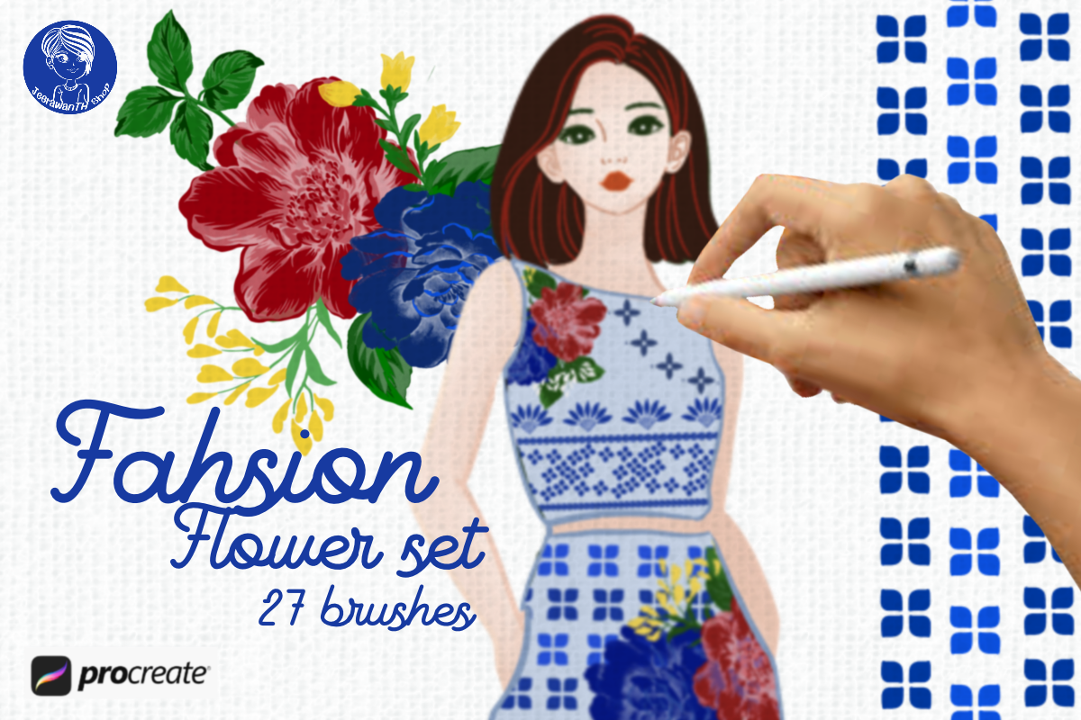 Fashion Flower Set 27 Procreate Brushes