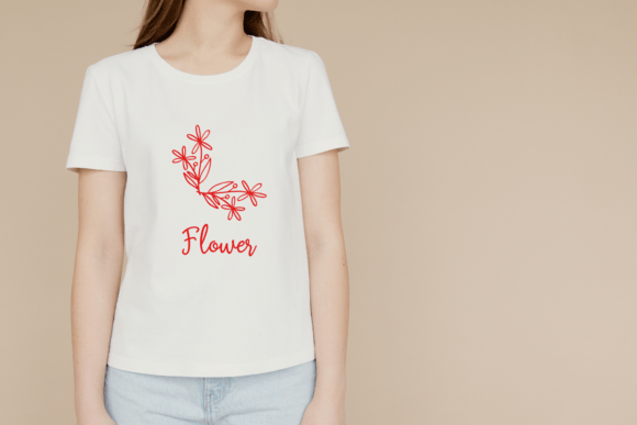 Flower Frame Font PNG with transparent background - Preview 4