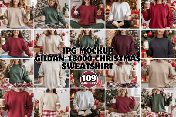 Gildan 18000 Christmas Mockups Bundle