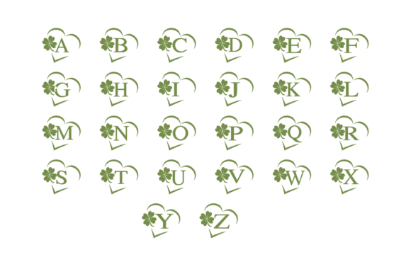 Green Heart Font PNG with transparent background - Preview 1