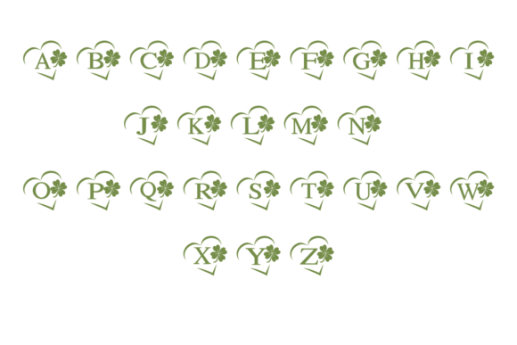 Green Heart Font PNG with transparent background - Preview 2
