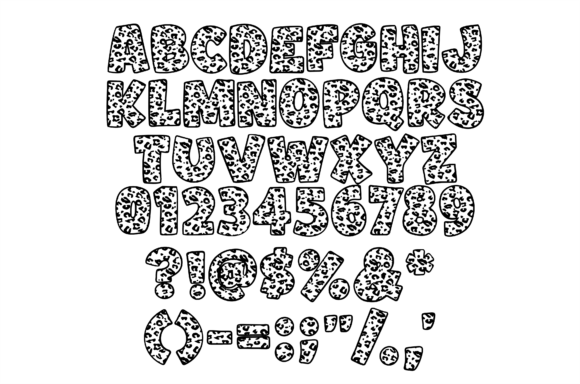 Leopard Bubble Font PNG with transparent background - Preview 1