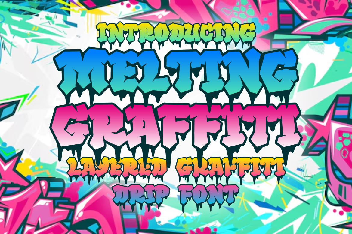 Melting Graffiti preview, graffiti lettering with a melting look