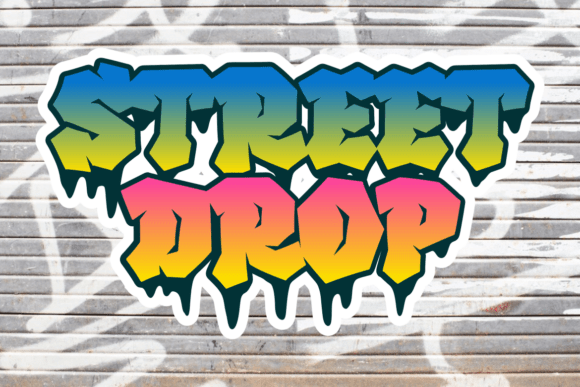 Melting Graffiti Font PNG with transparent background - Preview 1