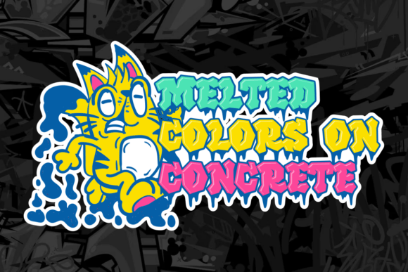 Melting Graffiti Font PNG with transparent background - Preview 2