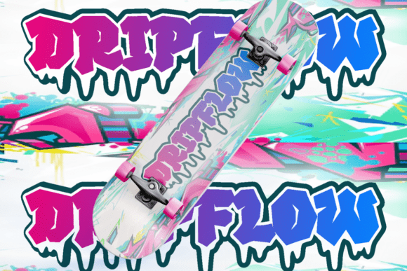 Melting Graffiti Font PNG with transparent background - Preview 3