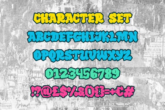 Melting Graffiti Font PNG with transparent background - Preview 5