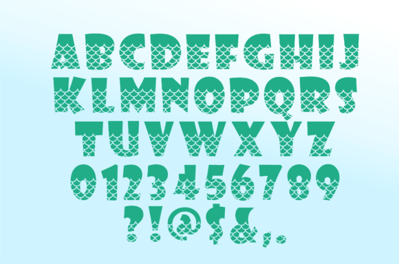 Mermaid Cute Font PNG with transparent background - Preview 1