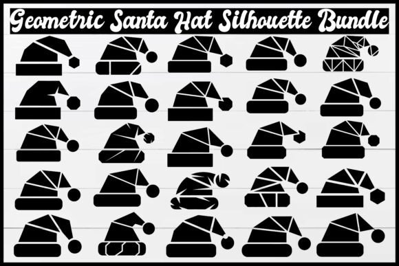 Modern Christmas Santa Hat Vector Set