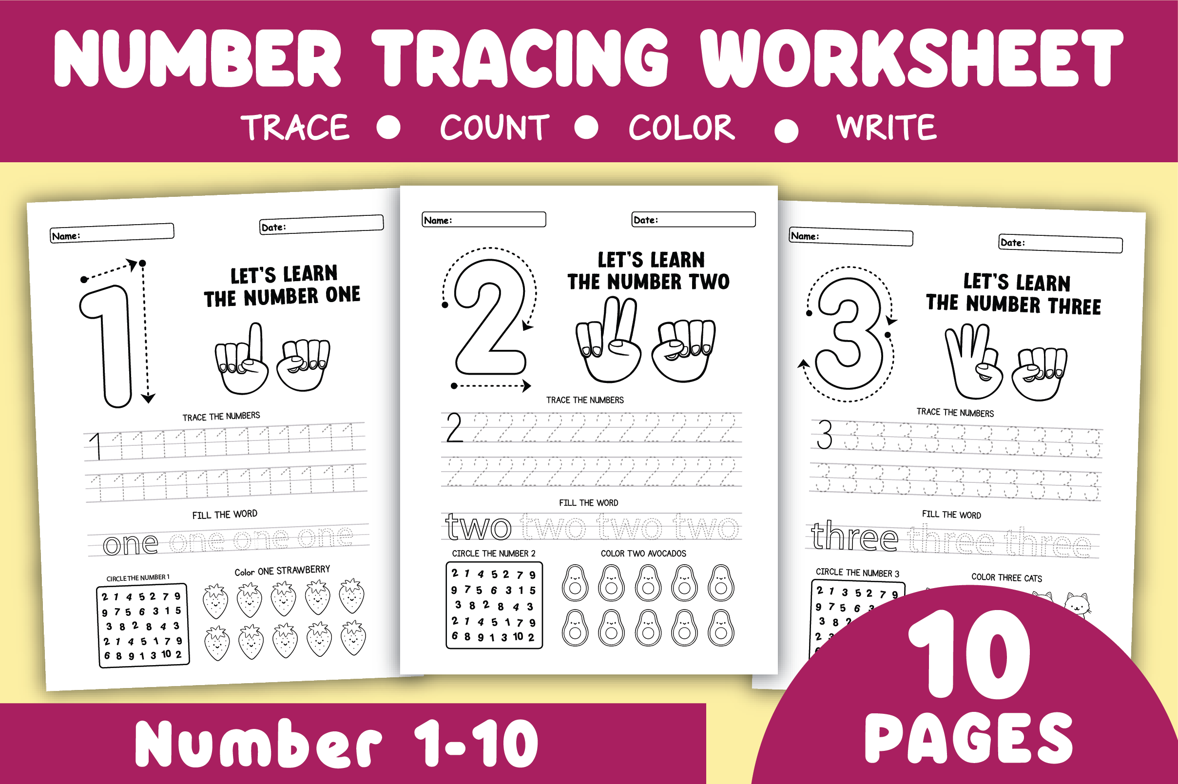 Number Tracing Math Workbook