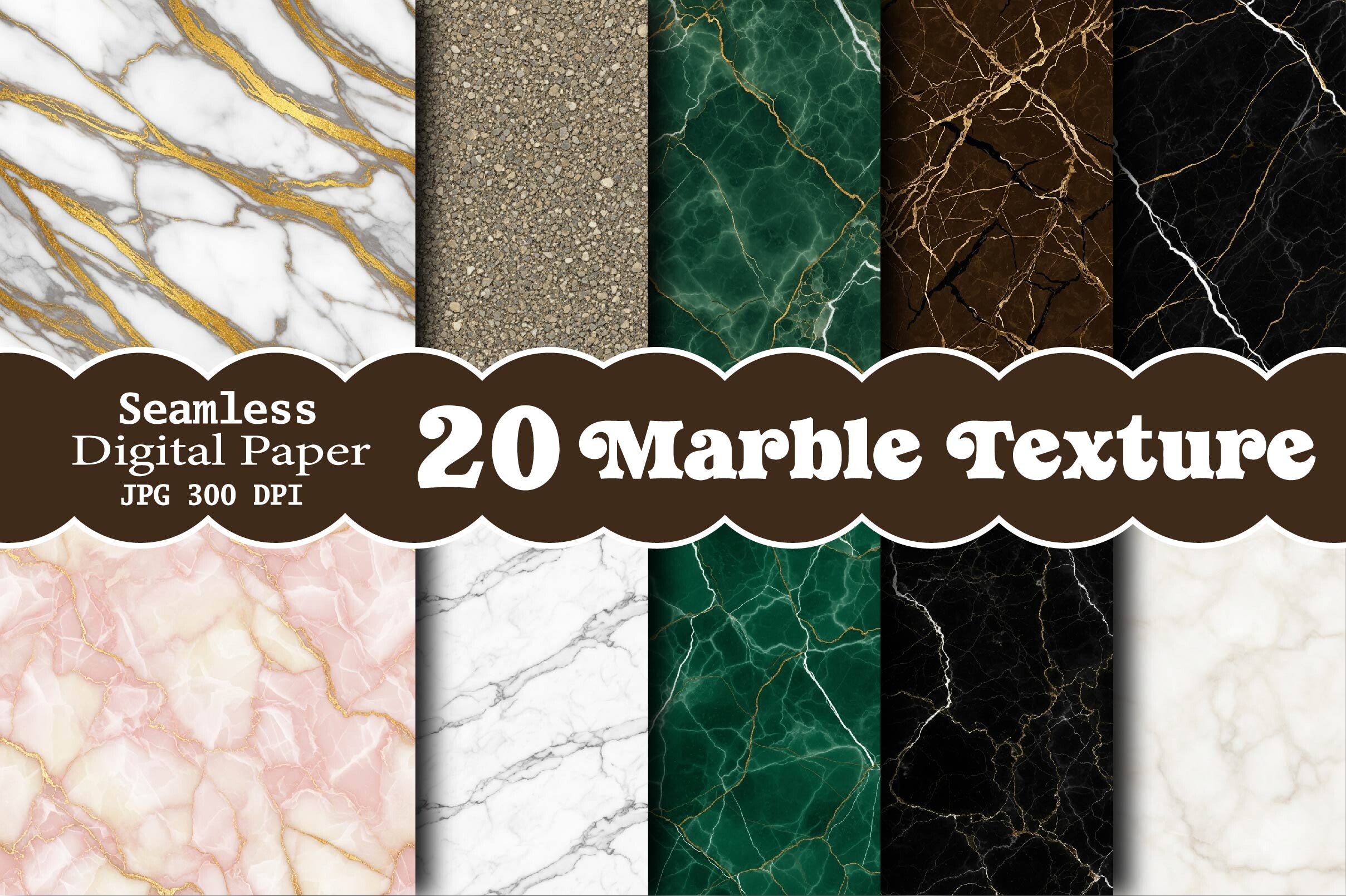 Seamless Marble Texture Digital Pattern