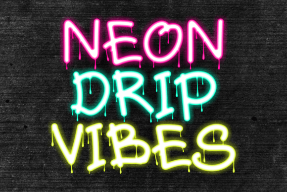 Slime Drip Font PNG with transparent background - Preview 2