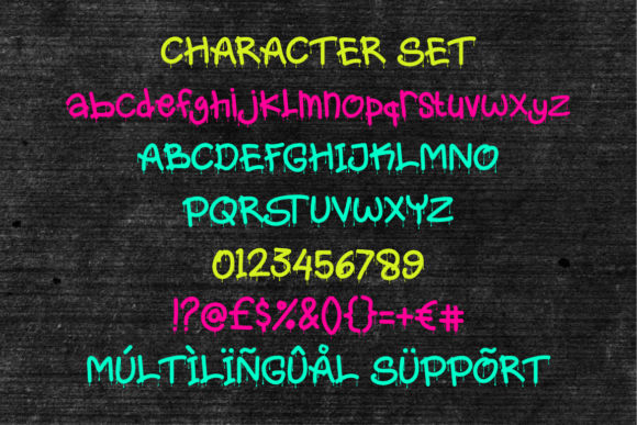 Slime Drip Font PNG with transparent background - Preview 4