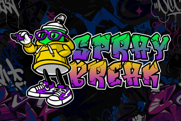 Smashed Graffiti Font PNG with transparent background - Preview 1