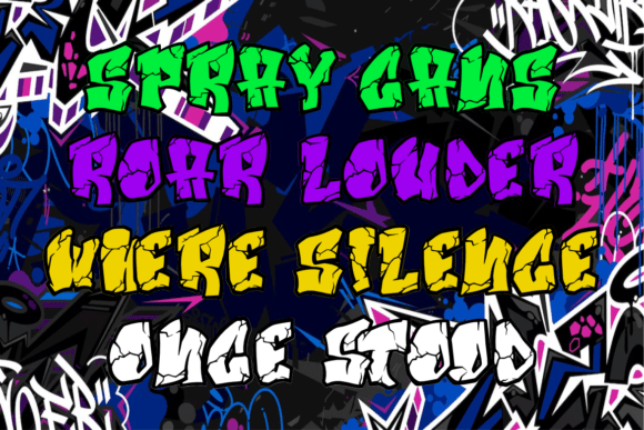 Smashed Graffiti Font PNG with transparent background - Preview 3