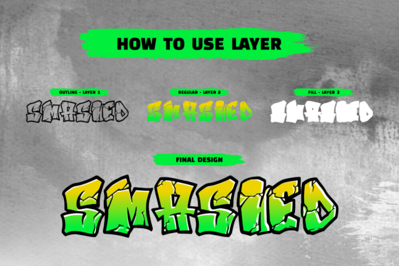 Smashed Graffiti Font PNG with transparent background - Preview 4