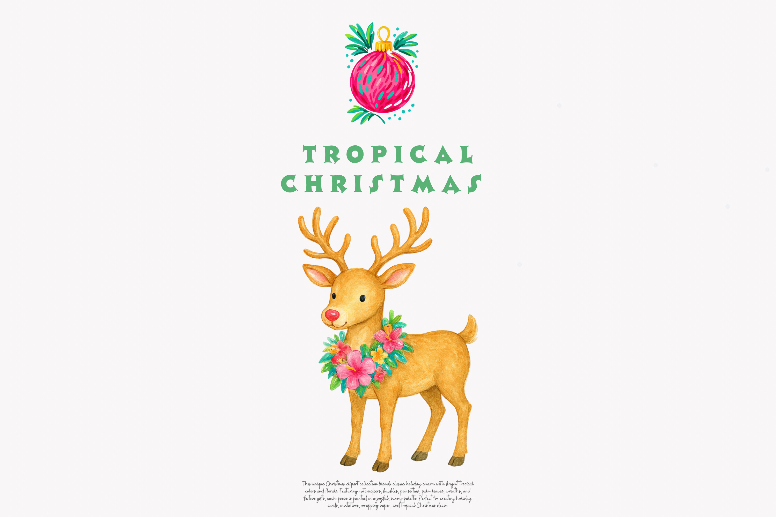 Tropical Christmas Clipart Set - photo 3