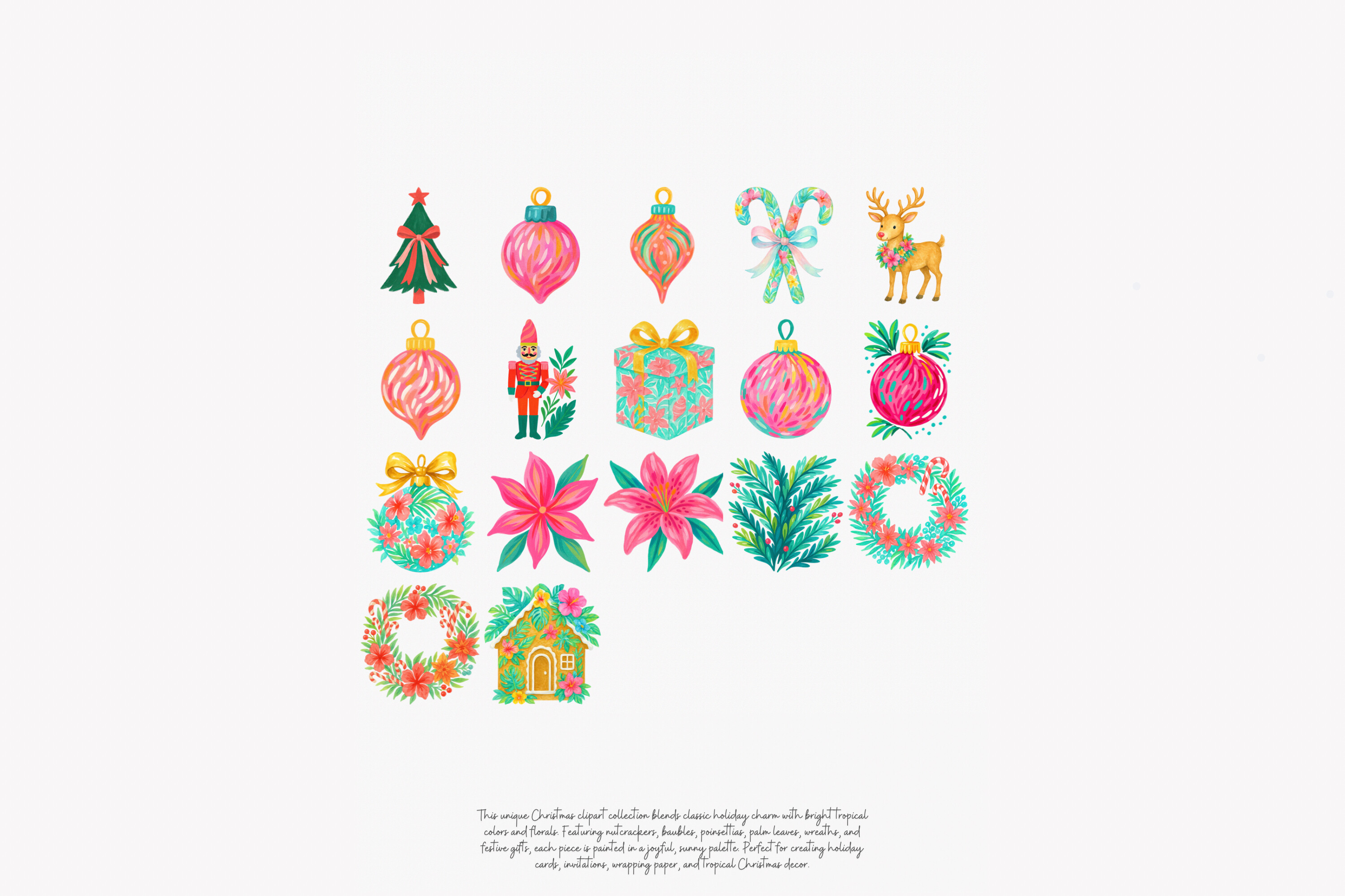 Tropical Christmas Clipart Set - photo 8