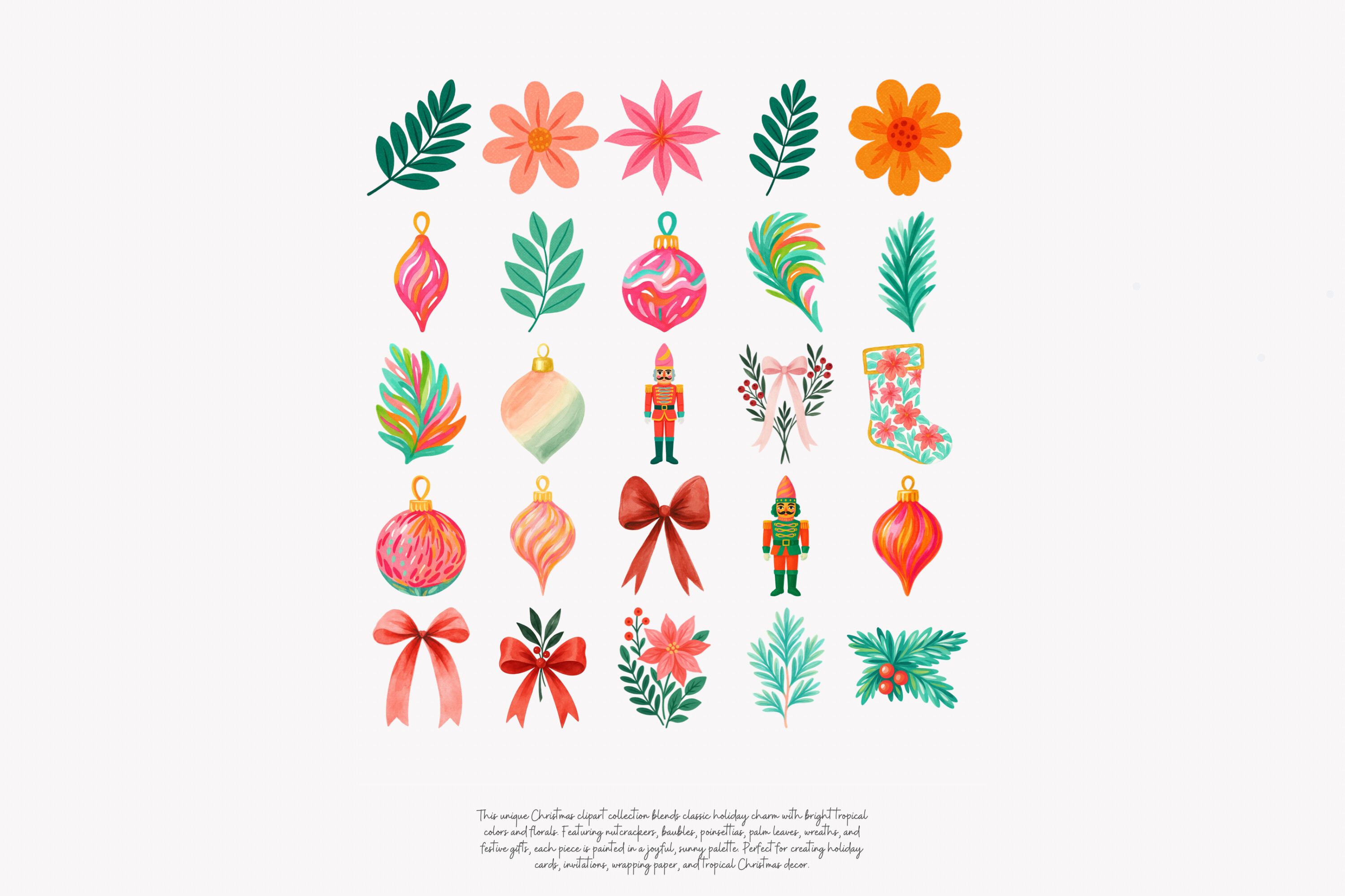 Tropical Christmas Clipart Set - photo 9