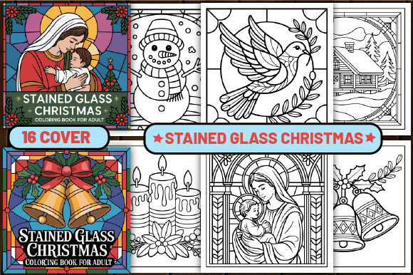 66 Stained Glass Christmas Coloring Page