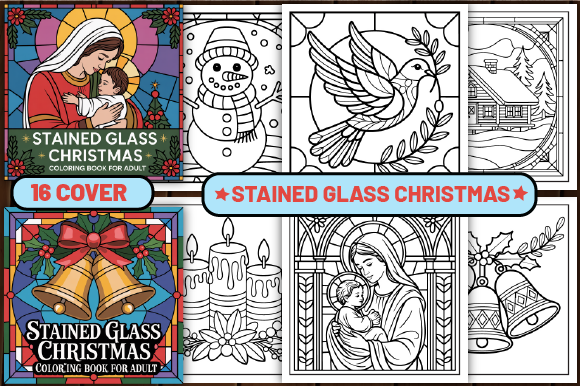 66 Stained Glass Christmas Coloring Page