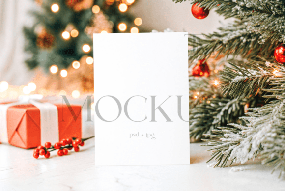 Boho Christmas Card Mockup
