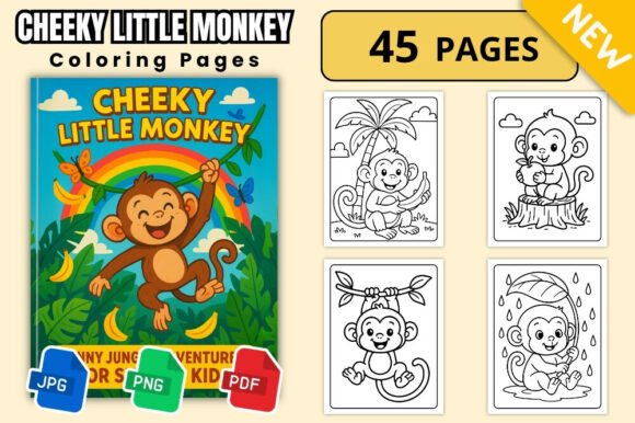 Cheeky Little Monkey Coloring Book