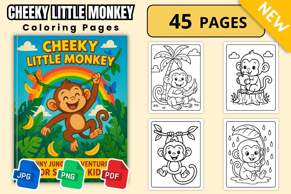 Cheeky Little Monkey Coloring Book