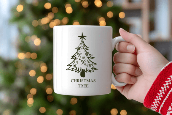 Christmas Doodle Tree Font PNG with transparent background - Preview 2