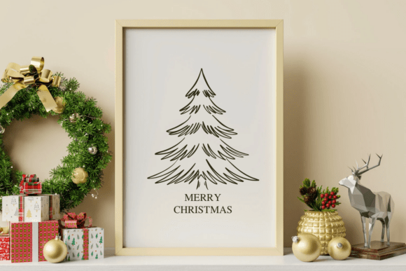 Christmas Doodle Tree Font PNG with transparent background - Preview 3