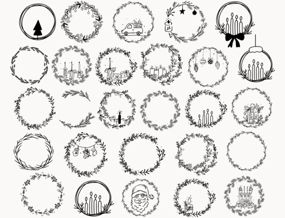 Christmas Wreath Bundle,Christmas Svg