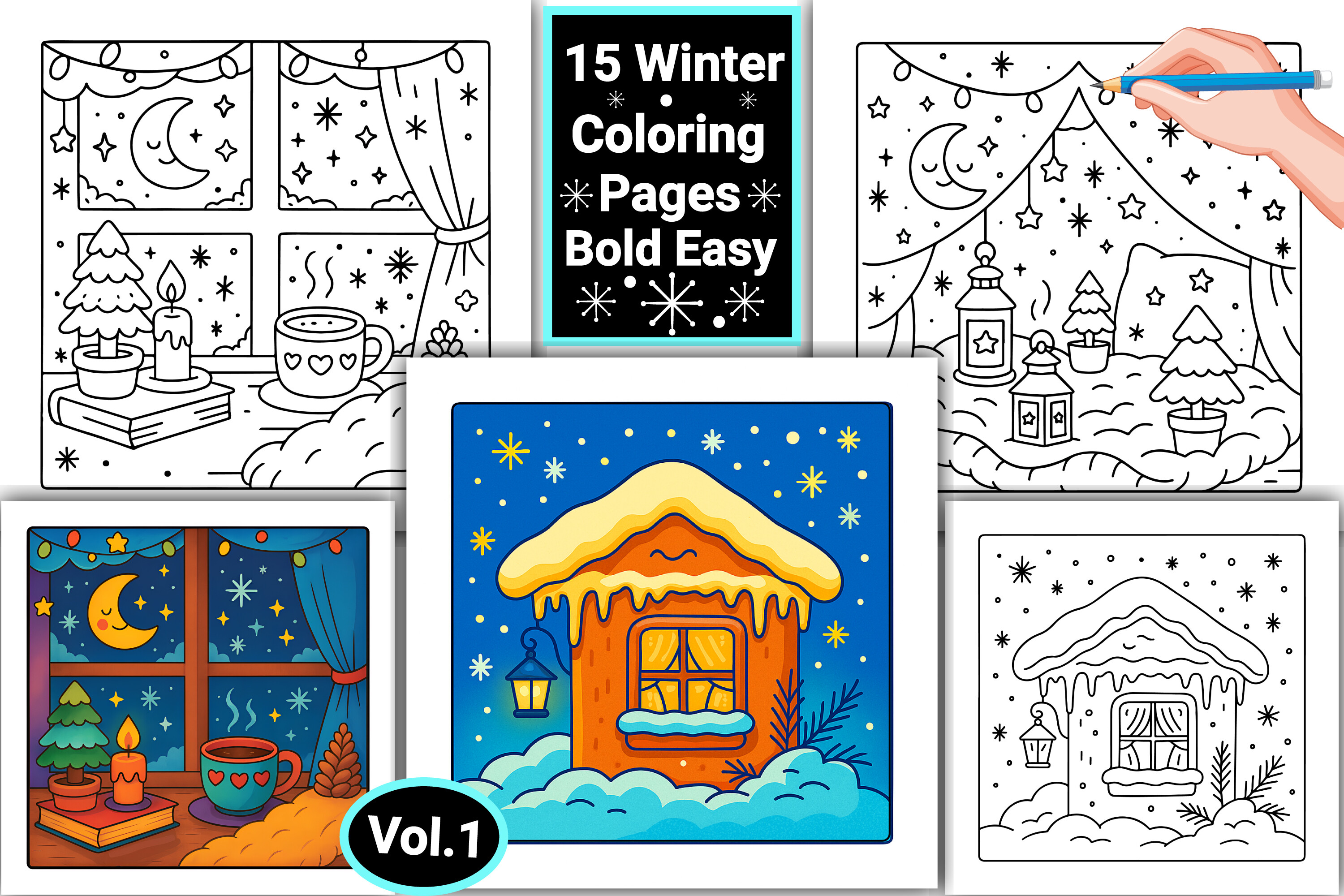 Cozy Winter Coloring Pages Vol. 1