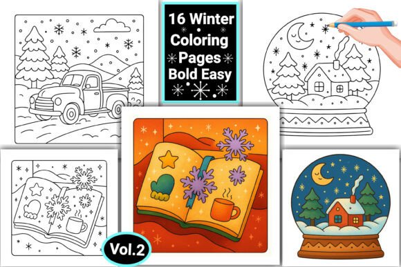 Cozy Winter Coloring Pages Vol. 2,