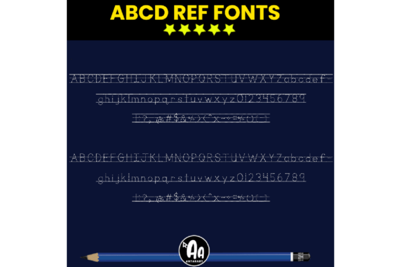 Dashed Lined Ruled Tracing Font - Preview 2
