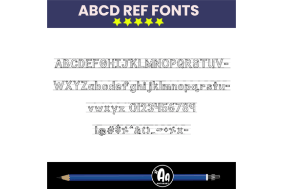 Dashed Outlined Arrows Lined Font - Preview 1