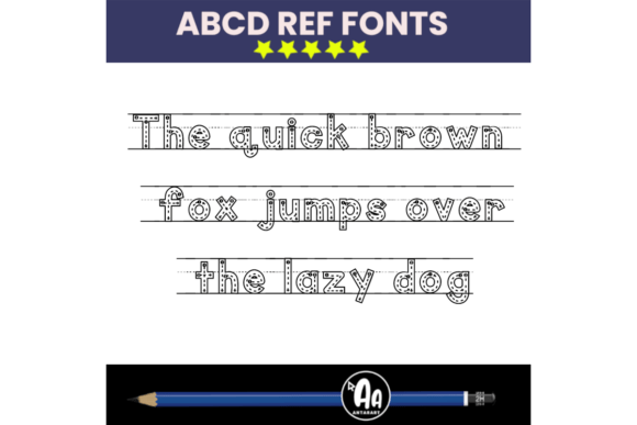 Dashed Outlined Arrows Lined Font - Preview 2