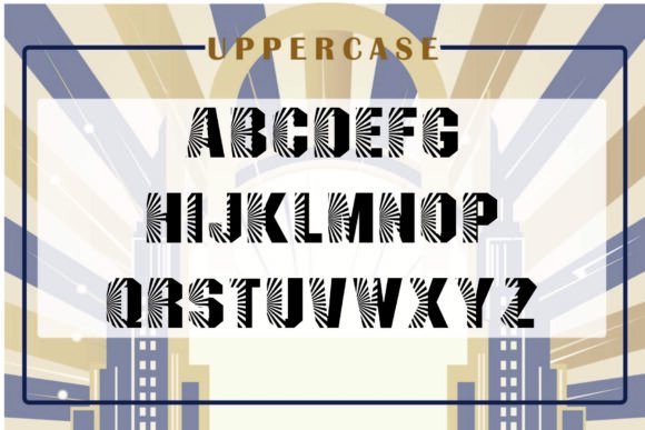 Deco Ray Font PNG with transparent background - Preview 1