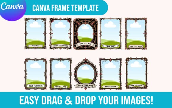 Editable Tarot Card Canva Frame Template for custom card designs